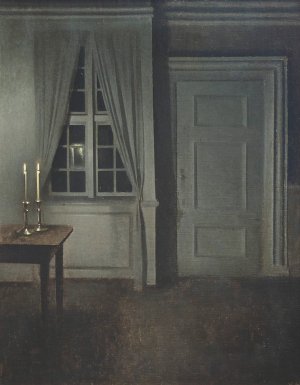 Interior With Two Candles by Vilhelm Hammershoi Oil Painting