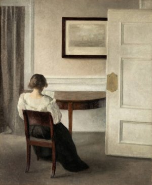 Interior by Vilhelm Hammershoi Oil Painting