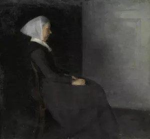 Kunstnerens Moder Frederikke Hammershoi by Vilhelm Hammershoi Oil Painting