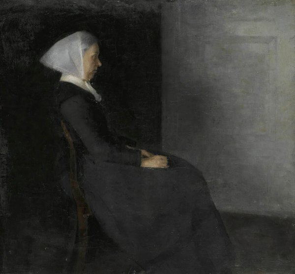 Main Product Photo of Kunstnerens Moder Frederikke Hammershoi  Painting by Vilhelm Hammershoi