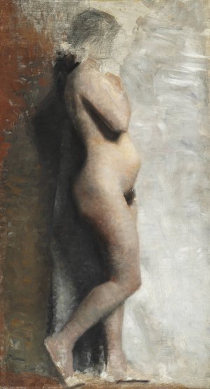 Nogen Kvindelig Model. Staaende. Profil mod hojre by Vilhelm Hammershoi Oil Painting