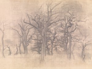 Oak Trees by Vilhelm Hammershoi Oil Painting