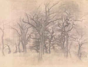 Oak Trees by Vilhelm Hammershoi Oil Painting
