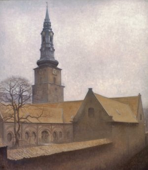 St. Peter's Church, Copenhagen by Vilhelm Hammershoi Oil Painting