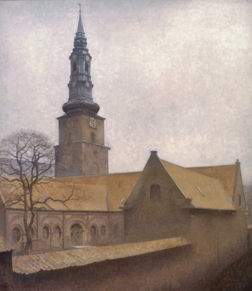 Main Product Photo of St. Peter's Church, Copenhagen  Painting by Vilhelm Hammershoi