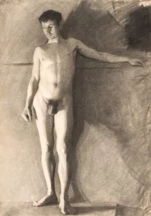 Staende mandlig model by Vilhelm Hammershoi Oil Painting