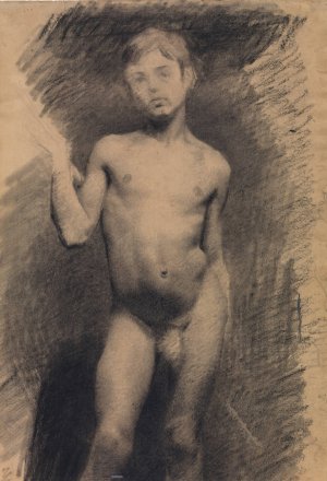 Staende nogen dreng. Modelstudie by Vilhelm Hammershoi Oil Painting