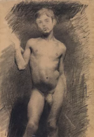 Staende nogen dreng. Modelstudie by Vilhelm Hammershoi Oil Painting
