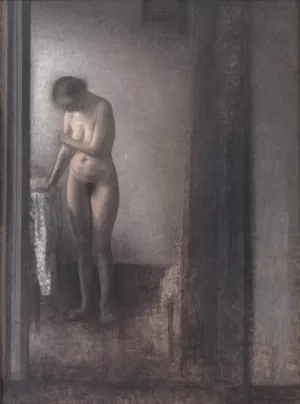 Standing Female Nude by Vilhelm Hammershoi Oil Painting