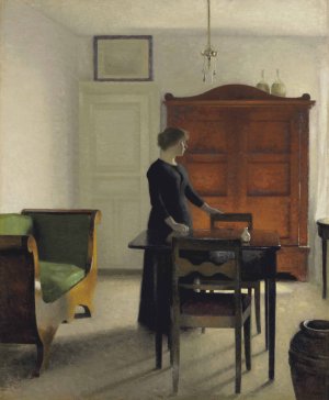 Stue by Vilhelm Hammershoi Oil Painting