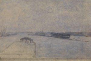 The Harbour of Copenhagen seen from Kvaesthusgade by Vilhelm Hammershoi Oil Painting