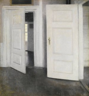 White doors, strandgade 30 by Vilhelm Hammershoi Oil Painting