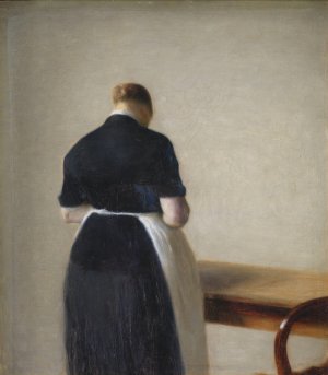 Woman seen from the Back by Vilhelm Hammershoi Oil Painting