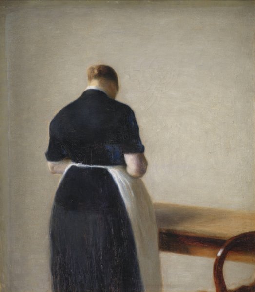 Main Product Photo of Woman seen from the Back  Painting by Vilhelm Hammershoi