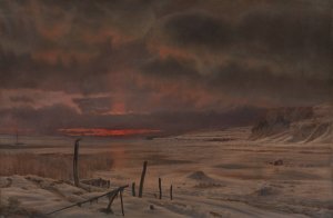 A Winter's Evening by a Danish Fiord by Vilhelm Kyhn Oil Painting