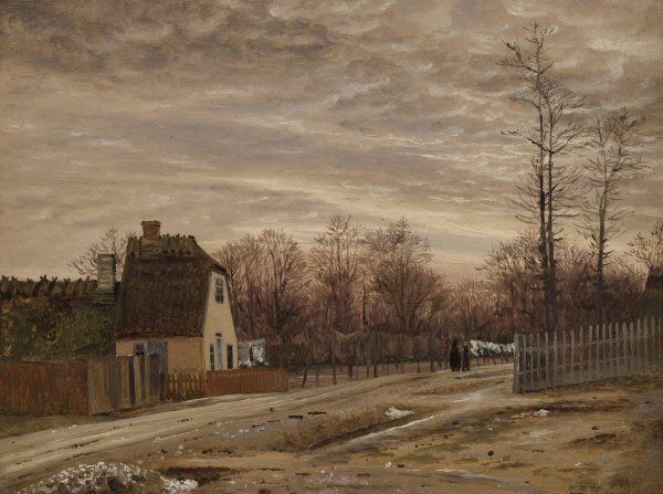 Main Product Photo of Evening after a Thaw. Taabaek, North of Copenhagen  Painting by Vilhelm Kyhn