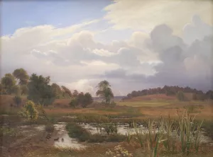 Landscape near the Forest Nordskoven, Jaegerspris, Zealand Oil painting by Vilhelm Kyhn