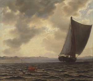 Sailing Boats in Guldborg Sound by Vilhelm Kyhn Oil Painting