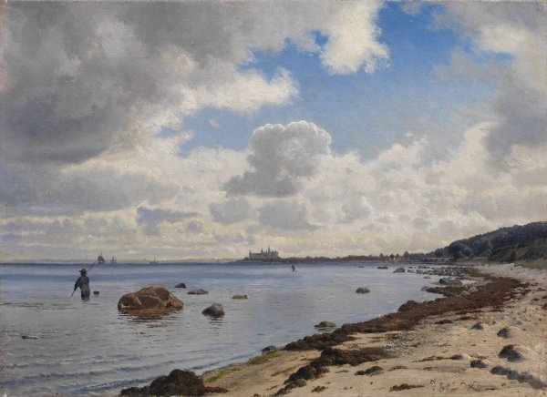 Main Product Photo of Sjaellands nordkyst med udsigt til Kronborg  Painting by Vilhelm Kyhn