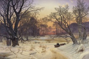 Winter Night in a Forest by Vilhelm Kyhn Oil Painting