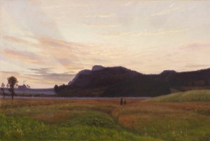 Young Couple In The Blooming Clover Field by Vilhelm Kyhn Oil Painting