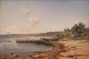 A Beach by the Sound by Vilhelm Petersen Oil Painting