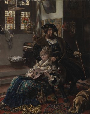 Christian II and Dyveke by Vilhelm Rosenstand Oil Painting