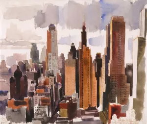 New York by Vilmos Aba Novak - Oil Painting Reproduction