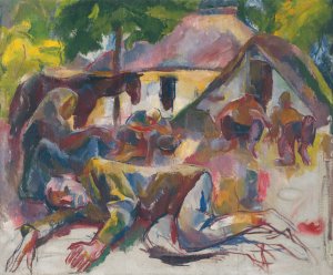 Resting Gypsies by Vilmos Aba-Novak Oil Painting