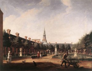 The Courtyard of the Proveniershof by Vincent Van Der Vinne I Oil Painting