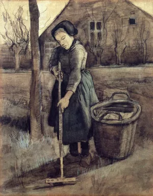 A Girl Raking