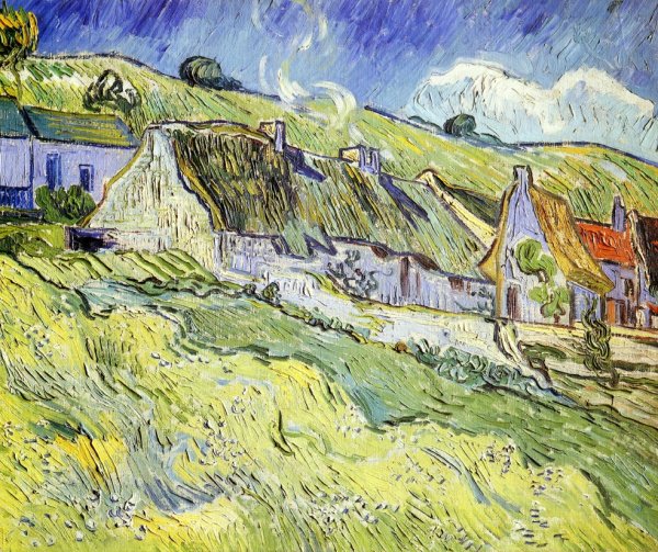 Main Product Photo of A Group of Cottages Painting by Vincent van Gogh