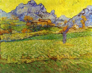 A Meadow in the Mountains: Le Mas de Saint-Paul by Vincent van Gogh - Oil Painting Reproduction