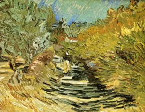 A Road at Saint-Remy with Female Figures by Vincent van Gogh Oil Painting