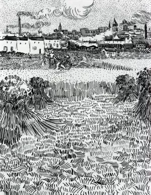 Arles, View from the Wheat Field Oil painting by Vincent van Gogh