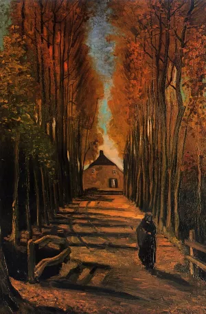 Avenue of Poplars at Sunset