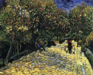 Avenue with Flowering Chestnut Trees Oil painting by Vincent van Gogh