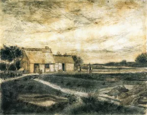 Barn with Moss-Covered Roof by Vincent van Gogh Oil Painting