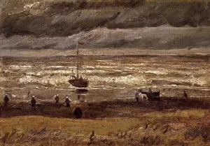 Beach at Scheveningen in Stormy Weather painting by Vincent van Gogh