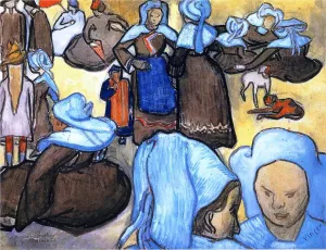 Breton Women by Vincent van Gogh - Oil Painting Reproduction