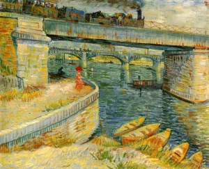 Bridges Across the Seine at Asnieres painting by Vincent van Gogh