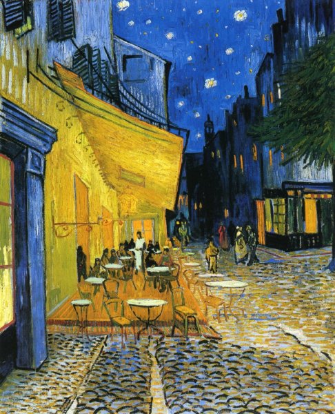 Main Product Photo of Cafe Terrace at Night, also known as The Cafe Terrace on the Place du Forum Painting by Vincent van Gogh