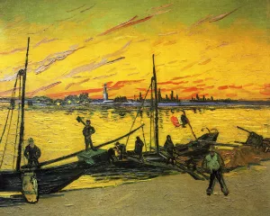 Coal Barges by Vincent van Gogh Oil Painting