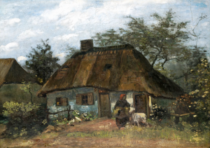 Cottage and Woman with Goat by Vincent van Gogh Oil Painting