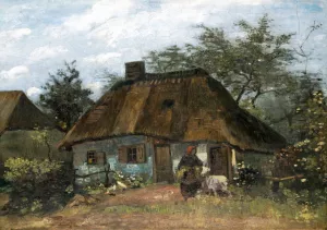 Cottage and Woman with Goat by Vincent van Gogh - Oil Painting Reproduction