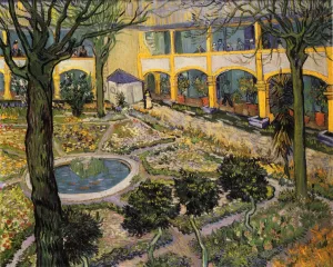 Courtyard of the Hospital in Arles by Vincent van Gogh - Oil Painting Reproduction