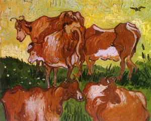 Cows after Jorsaens by Vincent van Gogh Oil Painting