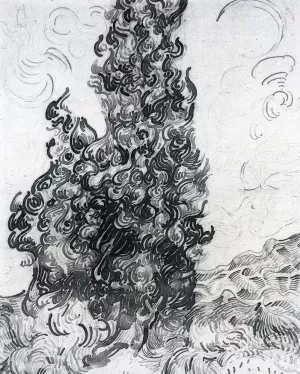 Cypresses II painting by Vincent van Gogh