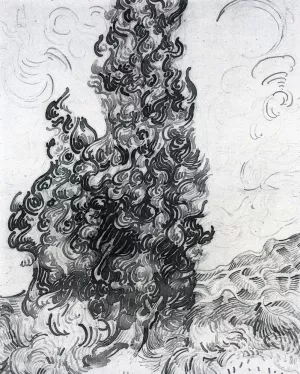 Cypresses II by Vincent van Gogh Oil Painting