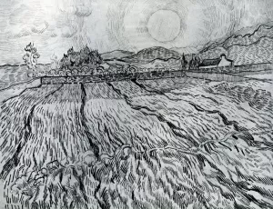 Enclosed Field Behind Saint-Paul Hospital: Rising Sun by Vincent van Gogh Oil Painting